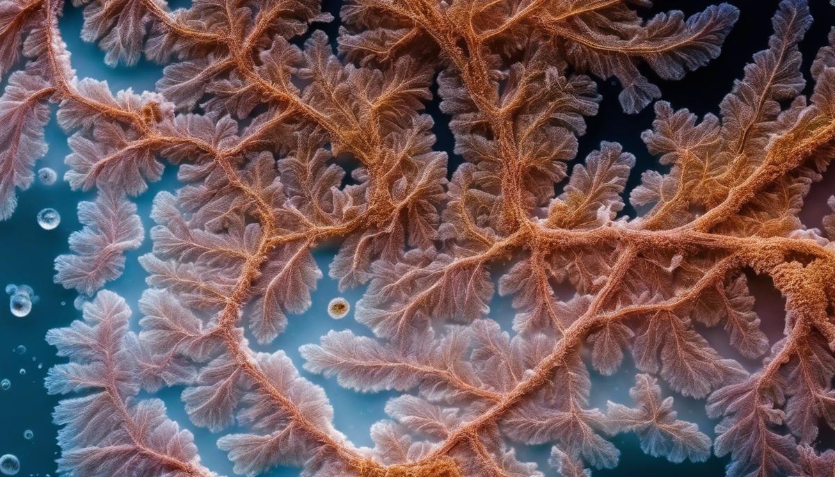 A microscope slide with asbestos fibers embedded in lung tissue