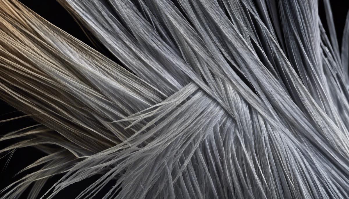 Close up image of asbestos fibers showing the contrast between its silky texture and sharpness.