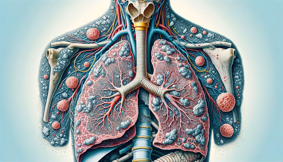 Image showing the effects of asbestos on the pulmonary system
